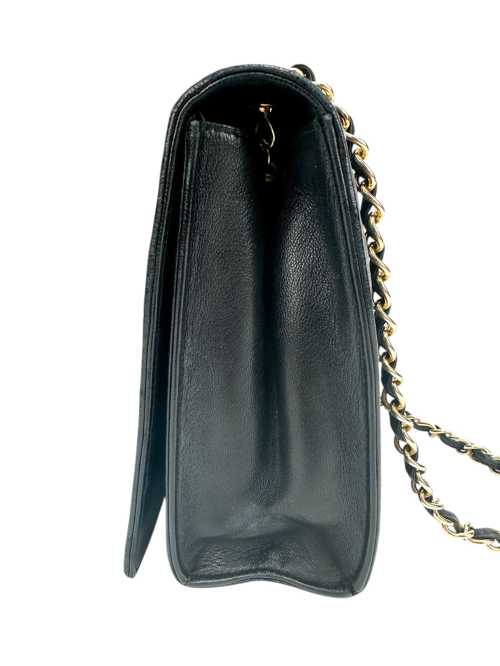 Chanel Vintage Black Quilted Lambskin Full Flap Bag