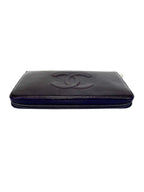 Chanel Purple Caviar Zip Around Wallet