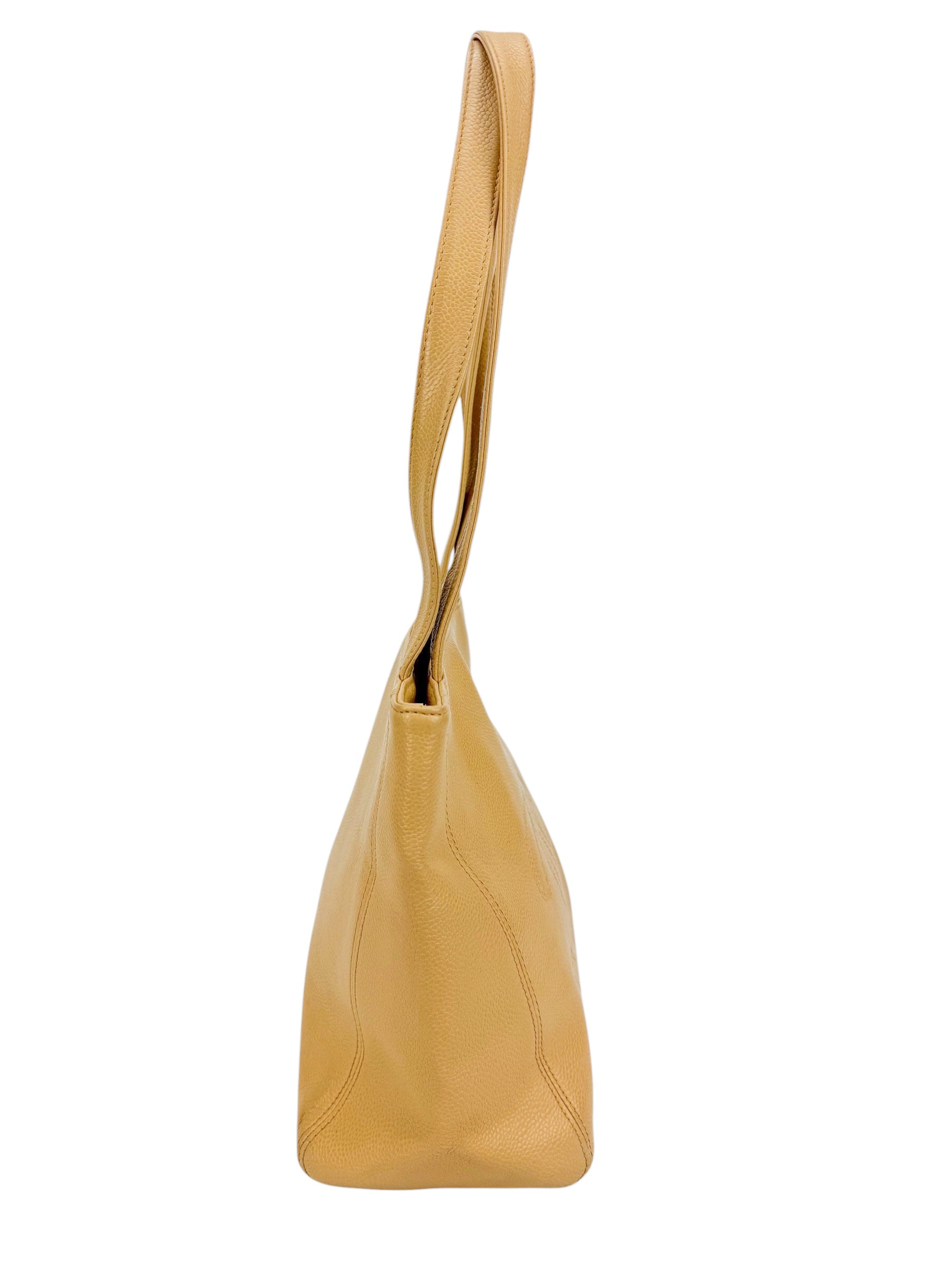 Chanel Vintage Beige Caviar Tote Bag