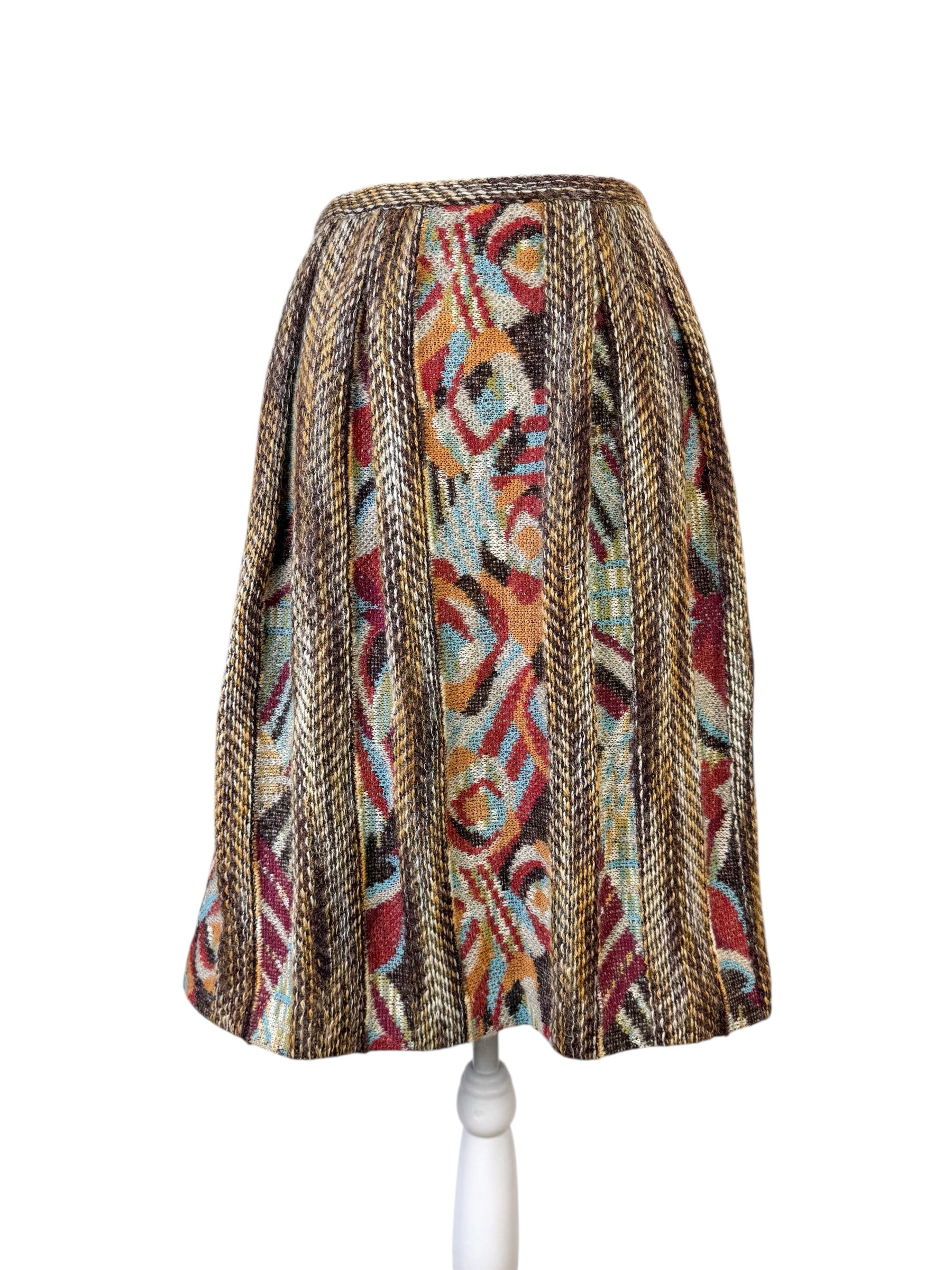 Missoni Brown/Blue Pleated Skirt Size 42