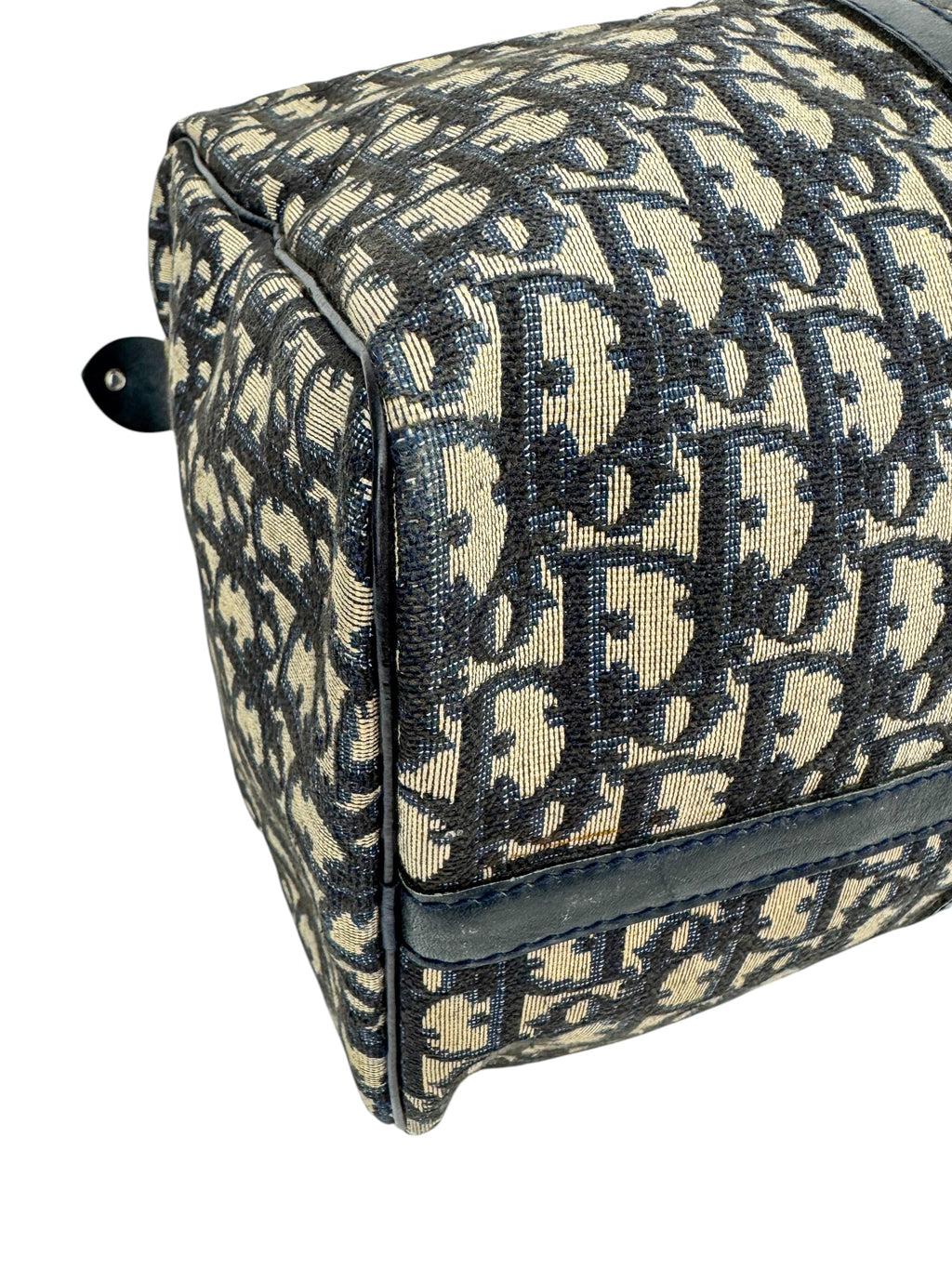 Christian Dior Vintage Navy Oblique 40cm Boston Bag