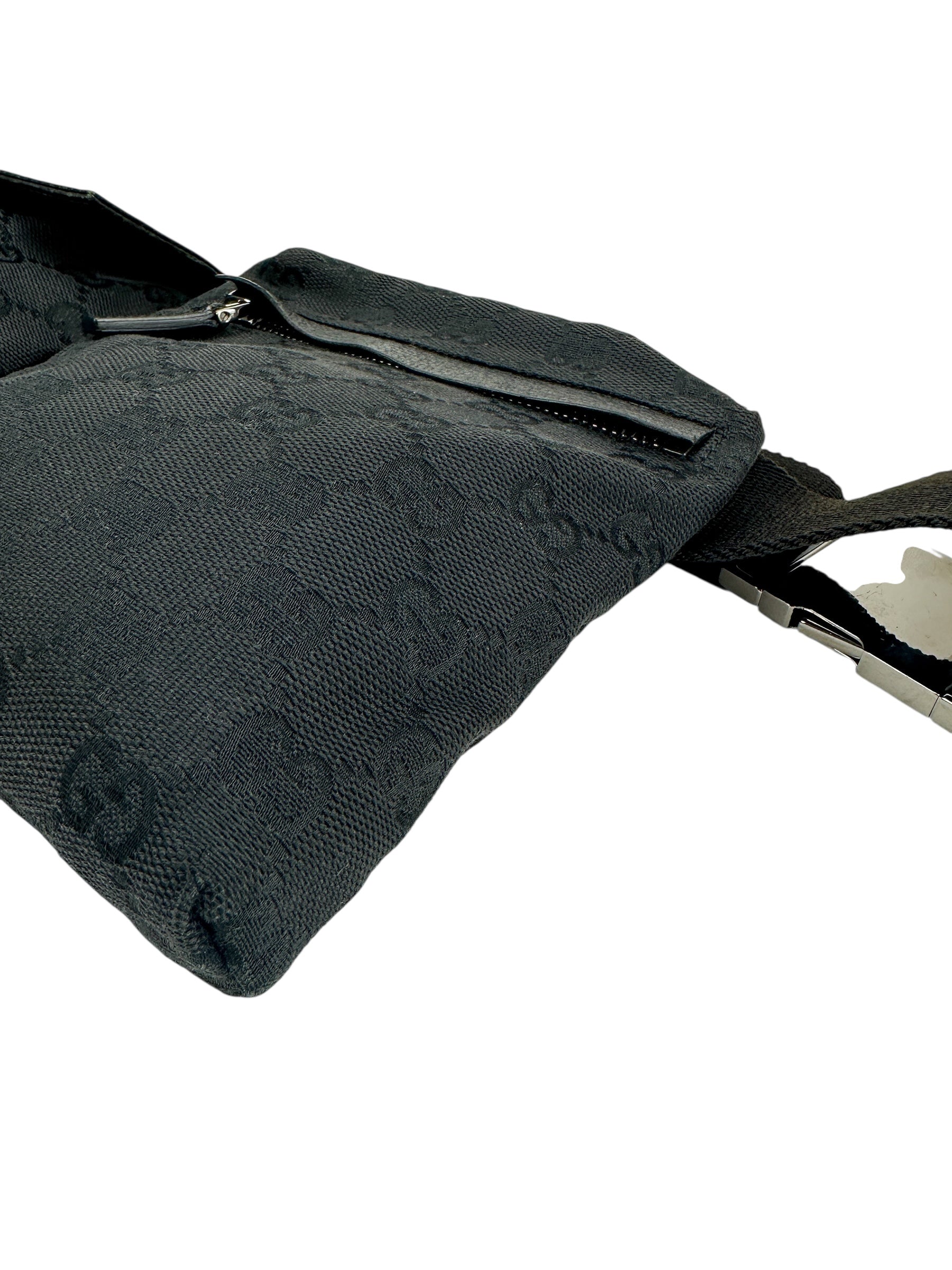 Gucci Black GG Canvas Bum Bag