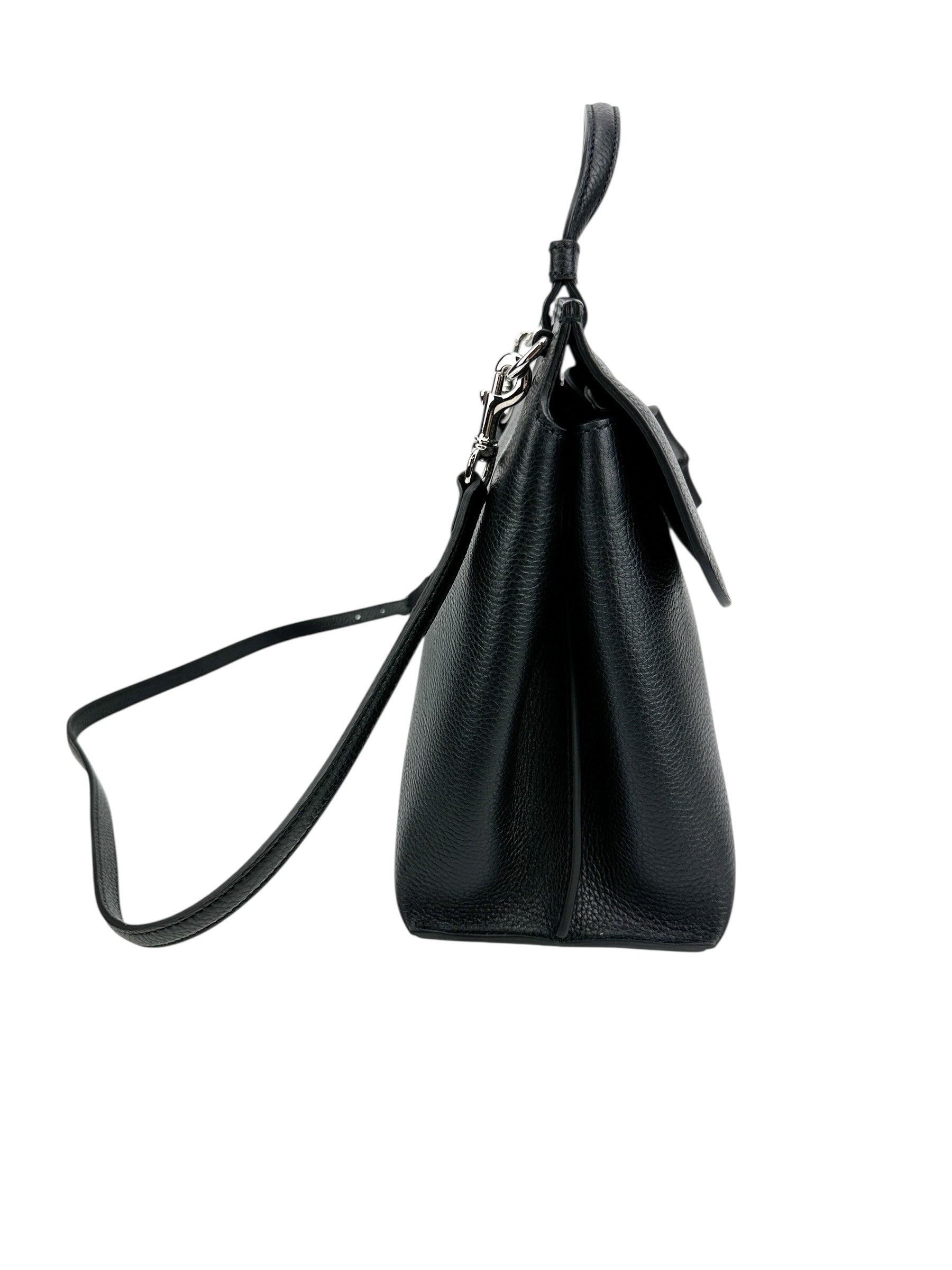 Gucci Black Leather Bamboo Daily Tote