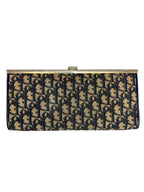 Christian Dior Vintage Blue Oblique French Lock Clutch