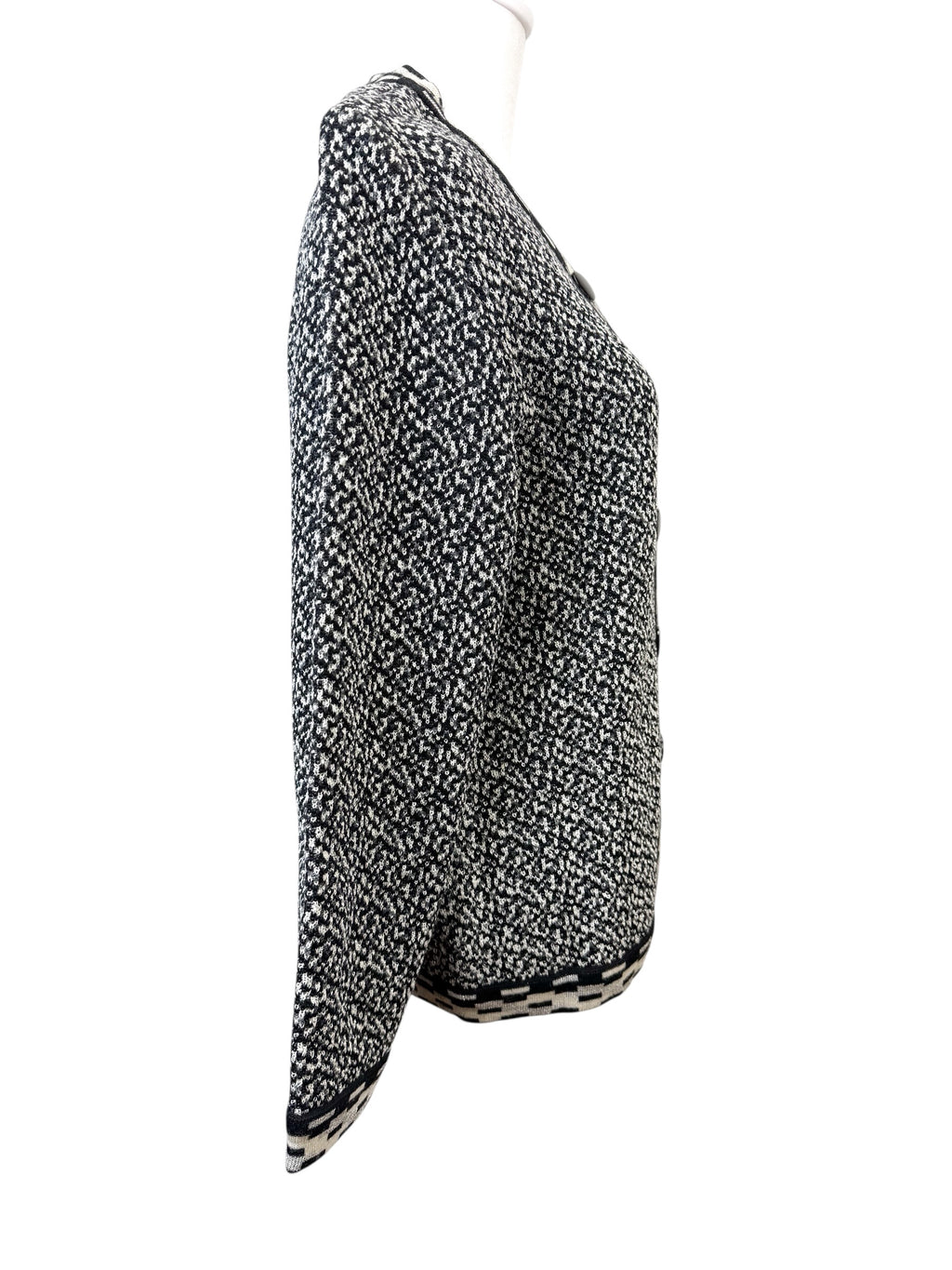 Yves Saint Laurent Black and White Cardigan Size L