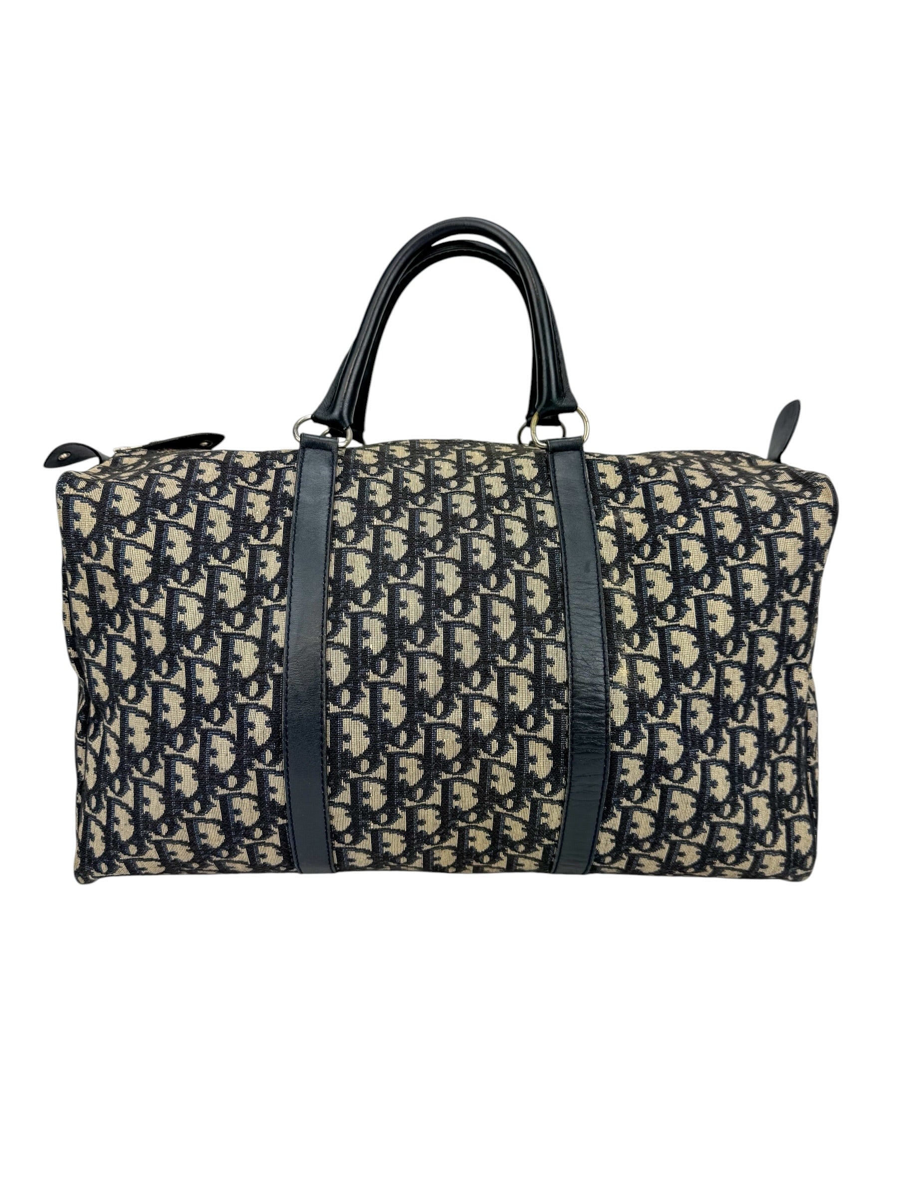 Christian Dior Vintage Navy Oblique 40cm Boston Bag