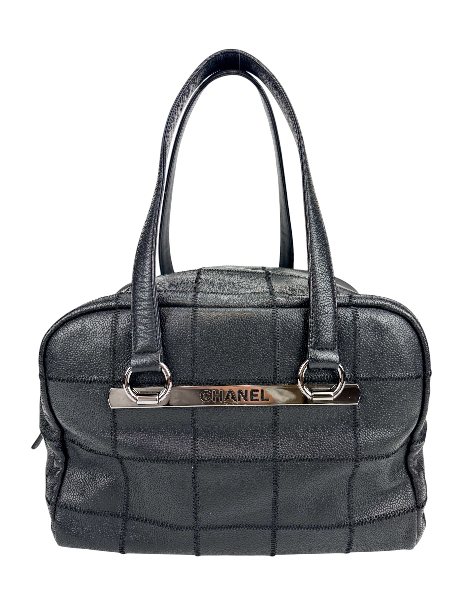 Chanel Black Chocolate Bar Boston Bag