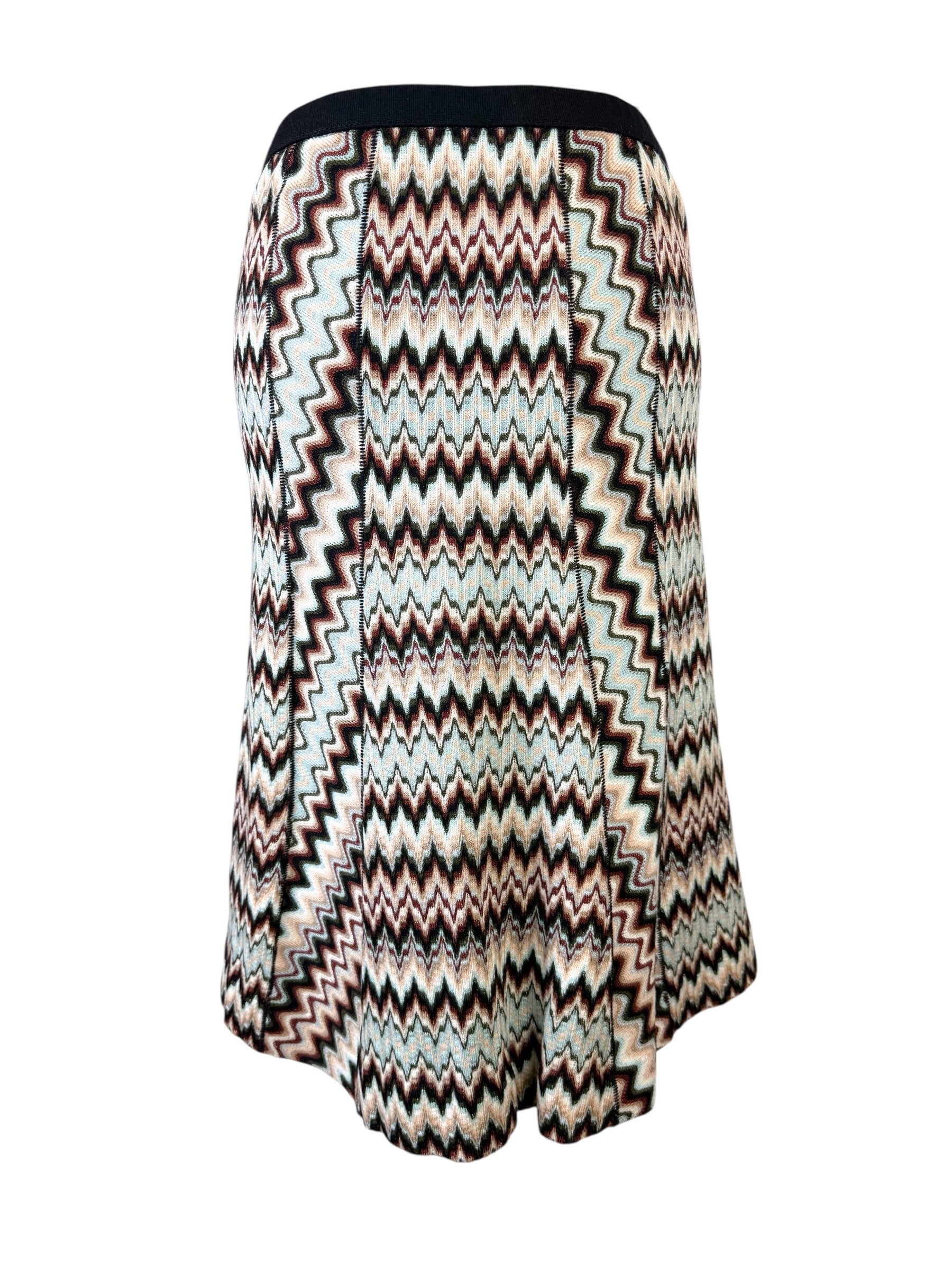 Missoni Blue/Brown Zig Zag Skirt Size 42