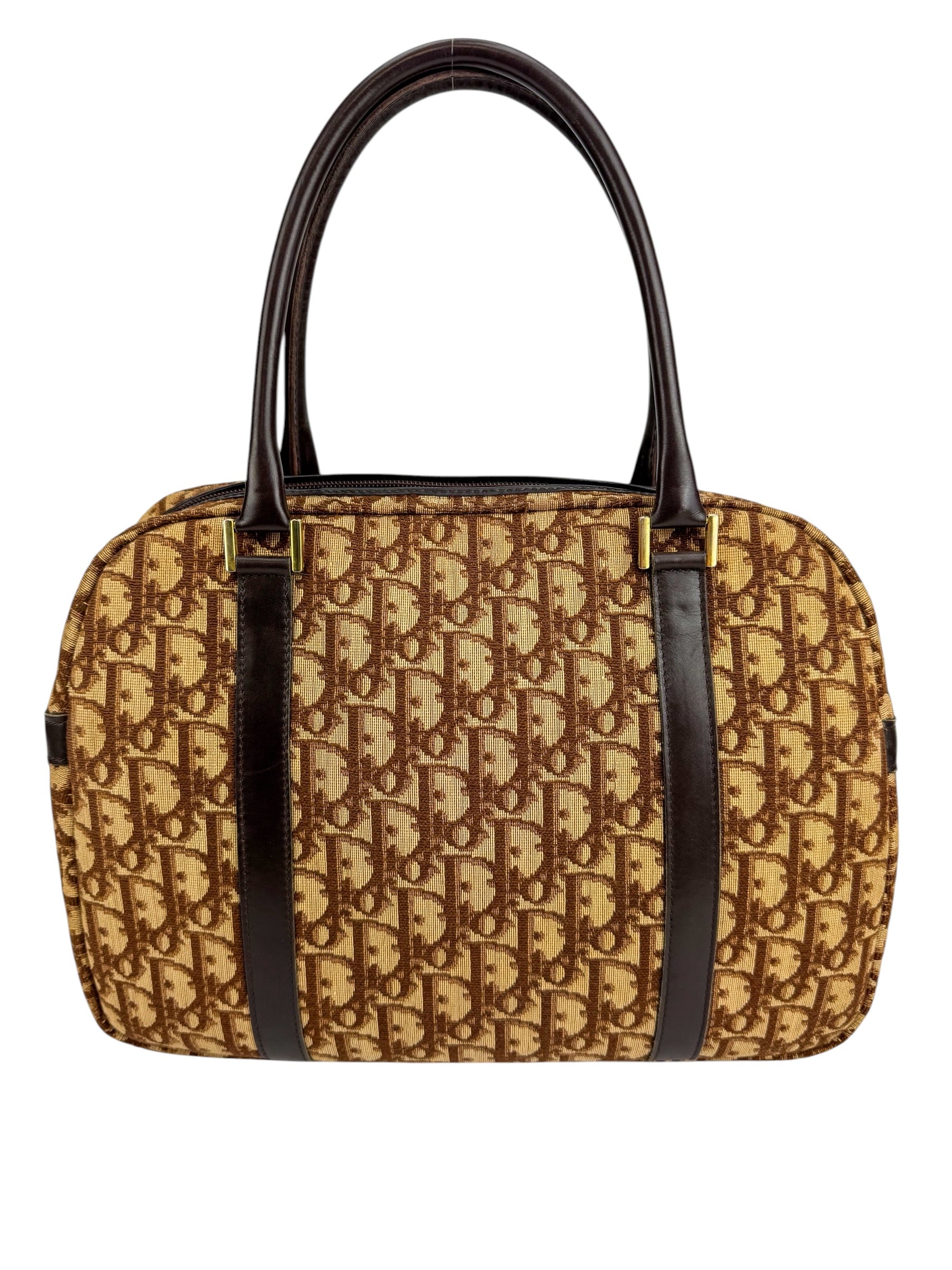 Christian Dior Beige Oblique Boston Bag