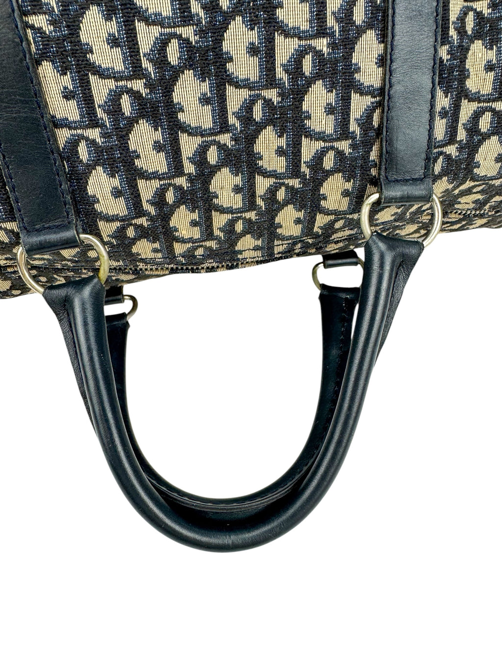 Christian Dior Vintage Navy Oblique 40cm Boston Bag