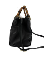 Gucci Black Medium Bamboo Shopper Tote