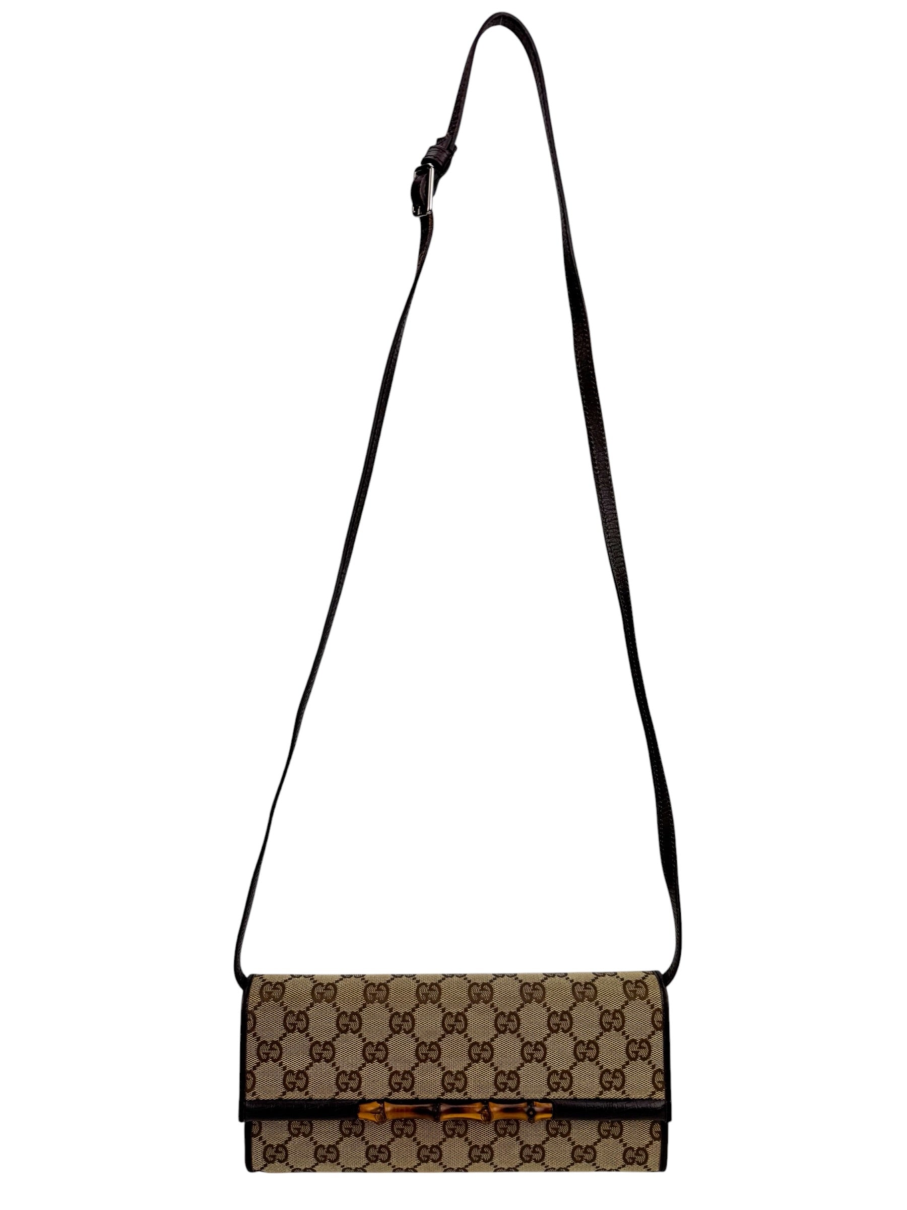 Gucci GG Canvas Bamboo Crossbody Bag