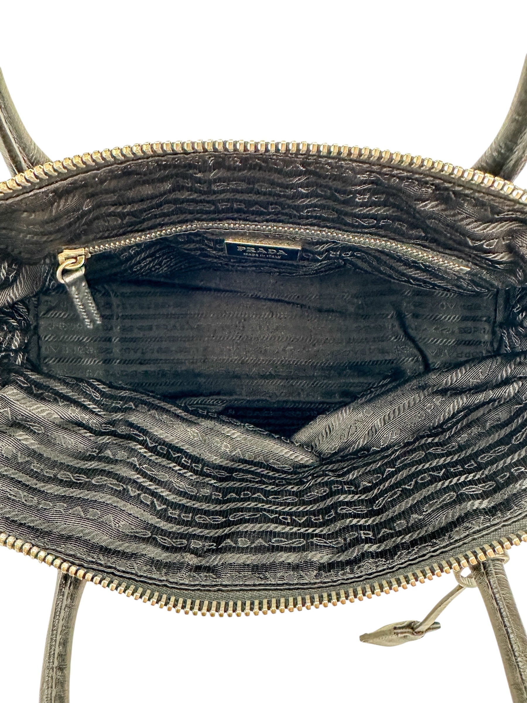 Prada Black Nylon and Leather Shoulder Bag