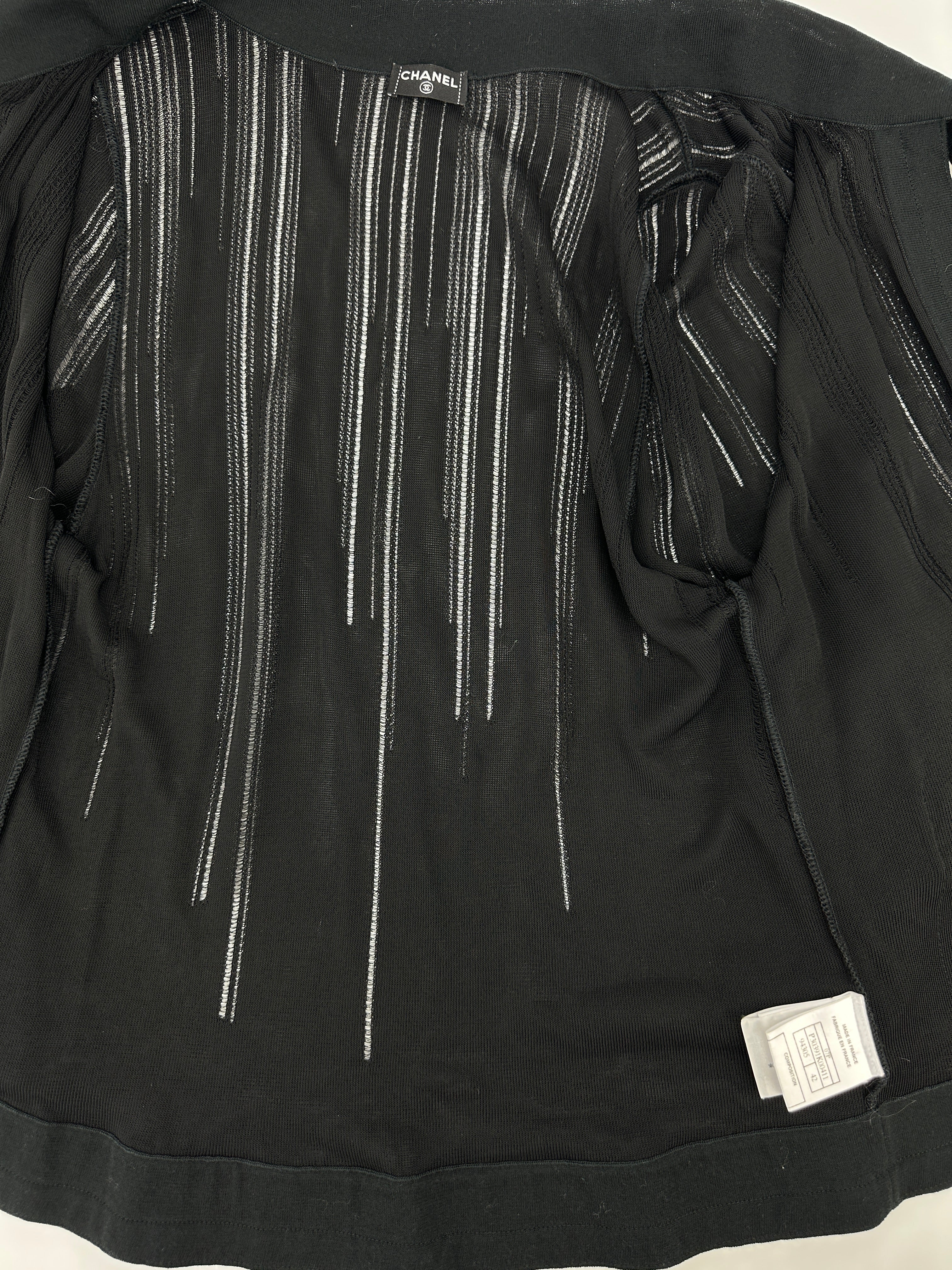 Chanel Black Cardigan w/ Bow Tie Size 42