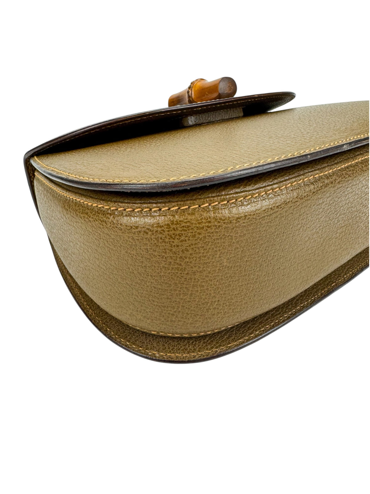 Gucci Vintage Medium Brown Leather 1947 Bamboo Bag
