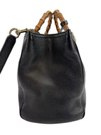Gucci Black Medium Bamboo Shopper Tote