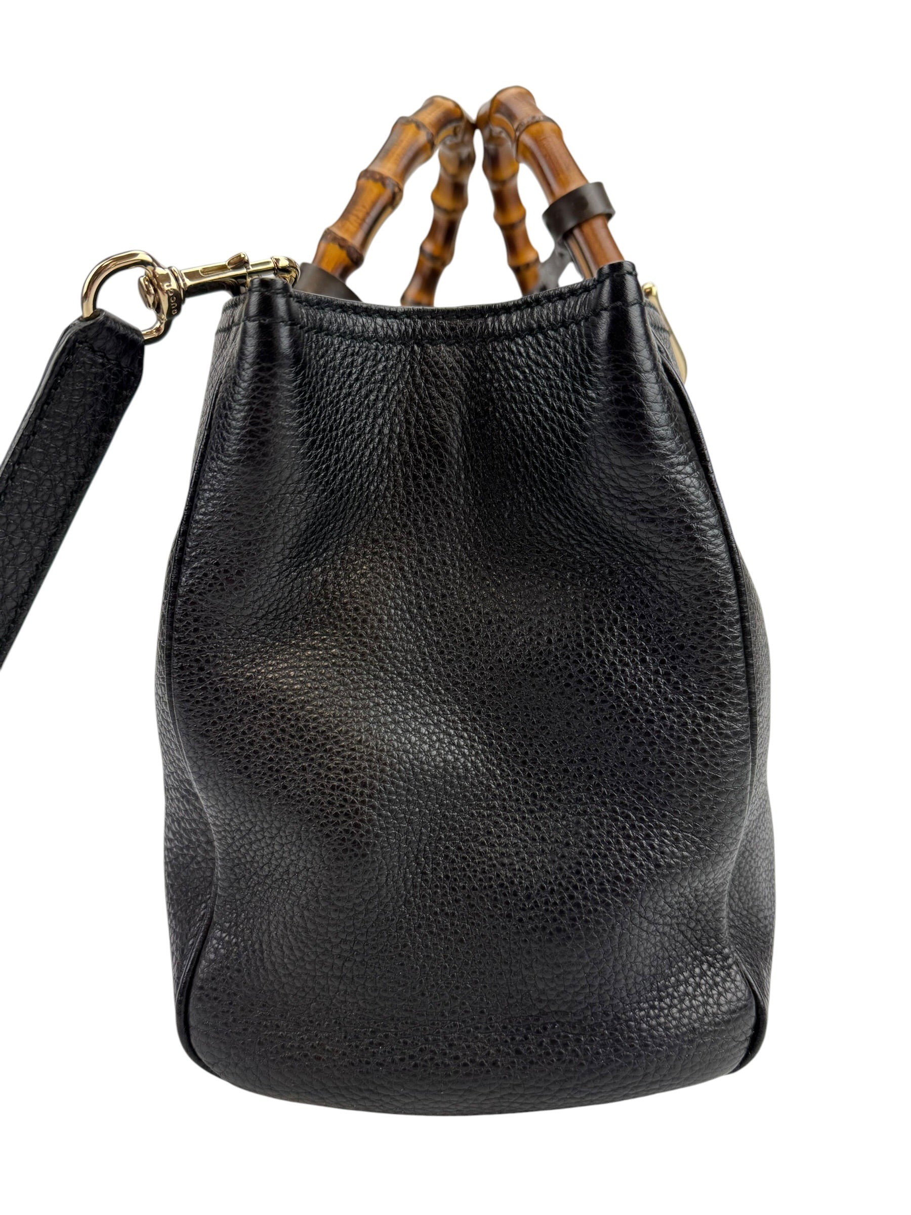 Gucci Black Medium Bamboo Shopper Tote