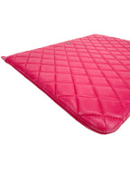 Chanel Pink Leather Quilted Large O Case Clutch