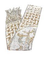 Hermès Mosaic 'H' Logo Fringe 100% Silk Scarf/Shawl