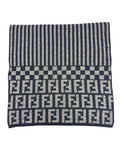 Fendi Grey and Black Zucca Wool Scarf