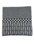 Fendi Grey and Black Zucca Wool Scarf