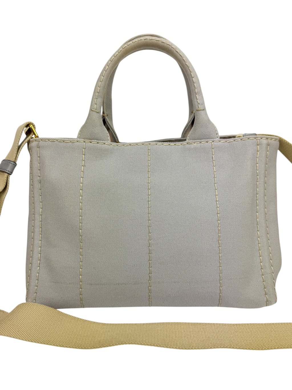 Prada Small Gray Canapa Tote