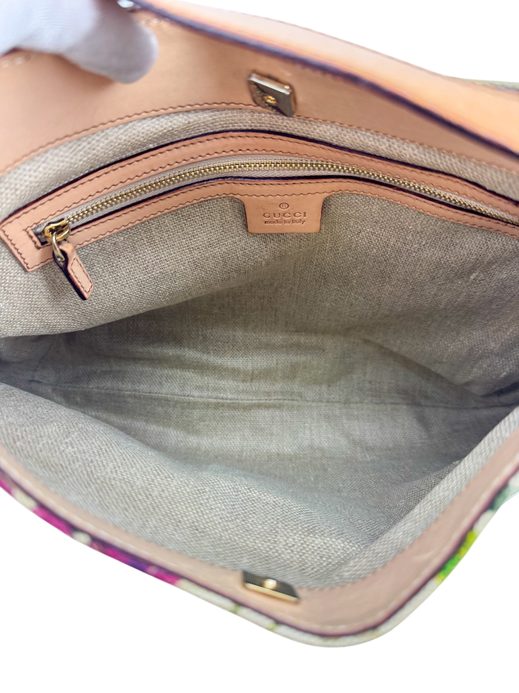Gucci Floral Horsebit Shoulder Bag