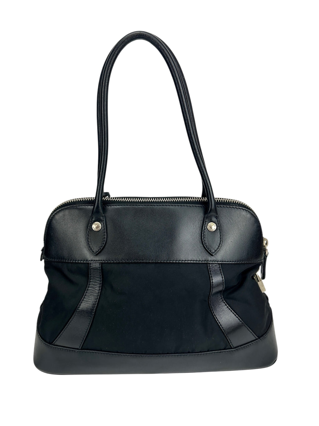 Prada Black Nylon and Leather Shoulder Bag