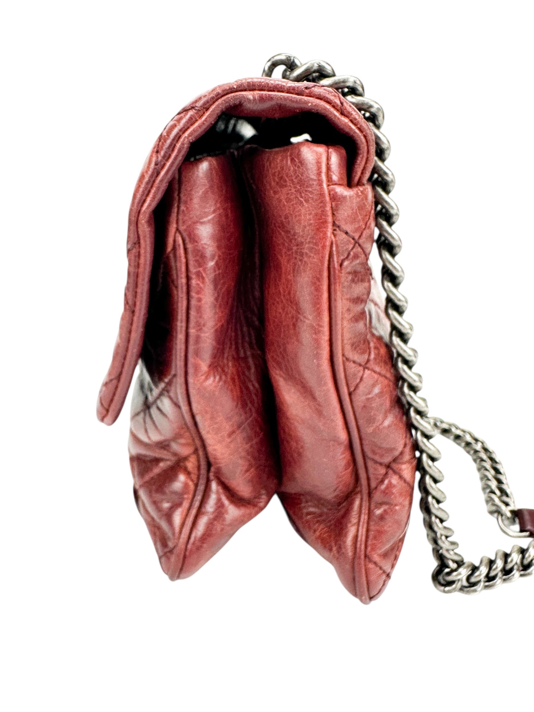 Chanel Bordeaux Calfskin Shoulder Bag