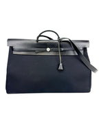 Hermès Black Toile and Leather XL Herbag W/ Spare Bag