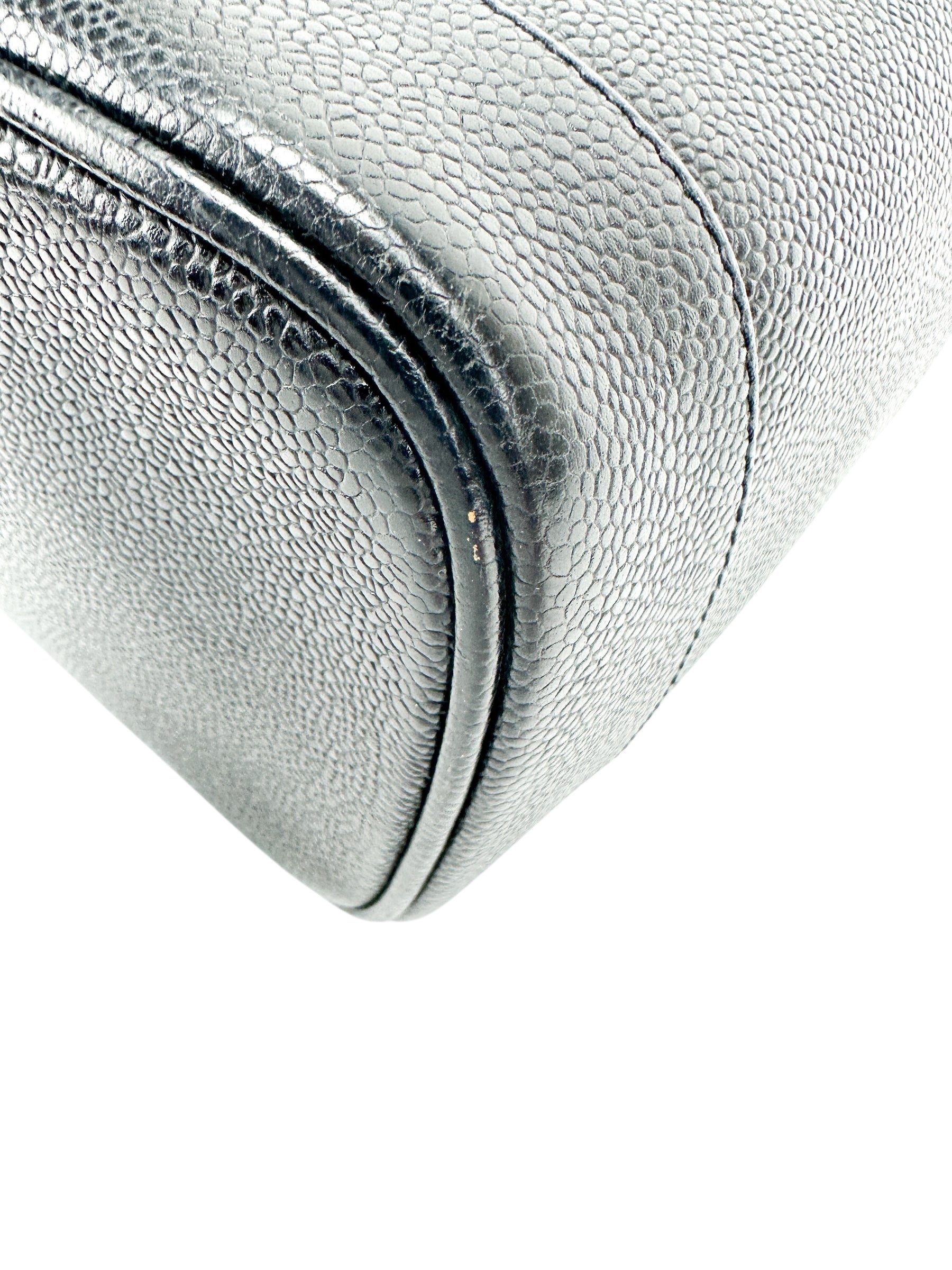 Chanel Vintage Tall Black Caviar Vanity Case