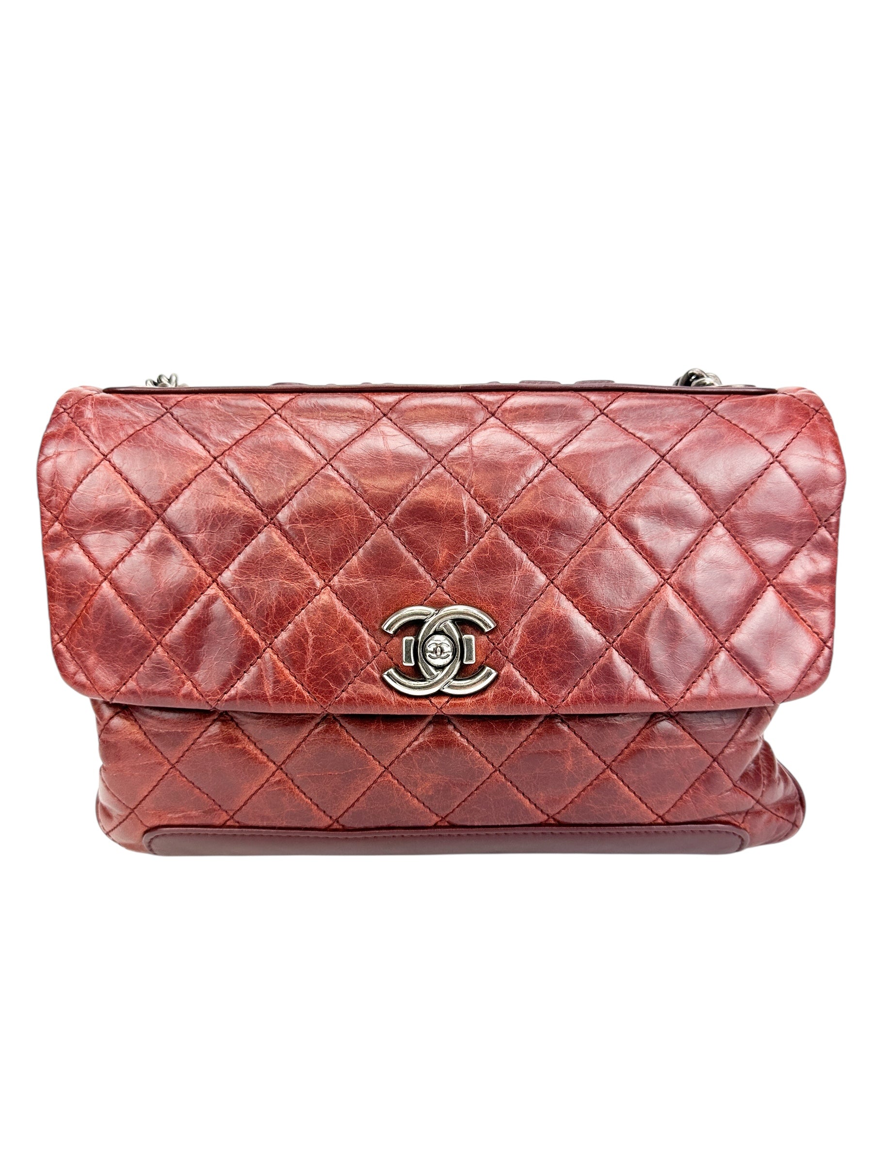 Chanel Bordeaux Calfskin Shoulder Bag