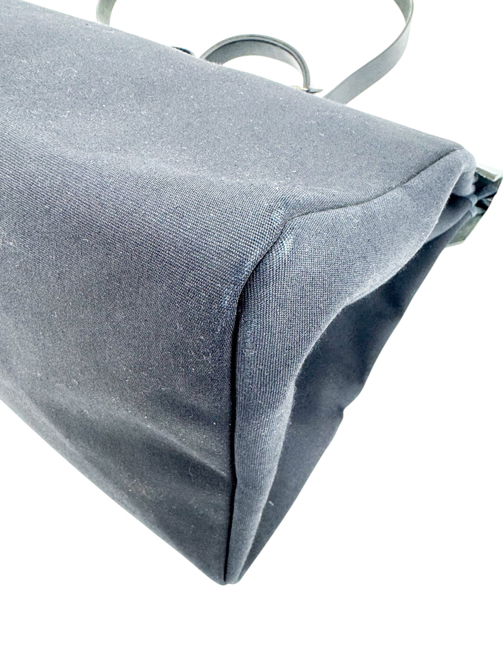 Hermès Black Toile and Leather XL Herbag W/ Spare Bag