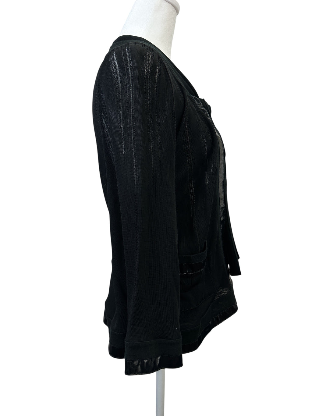 Chanel Black Cardigan w/ Bow Tie Size 42