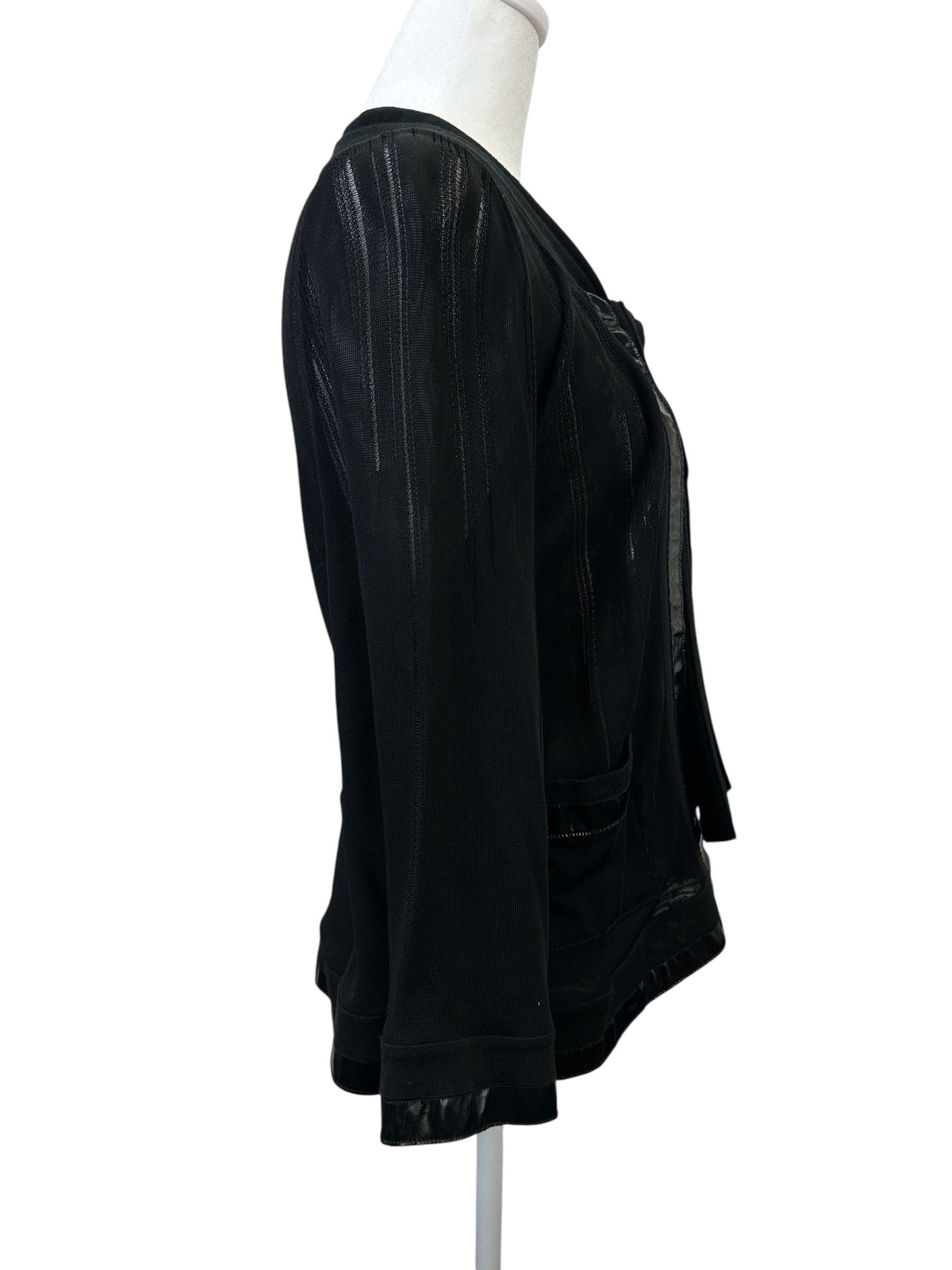 Chanel Black Cardigan w/ Bow Tie Size 42