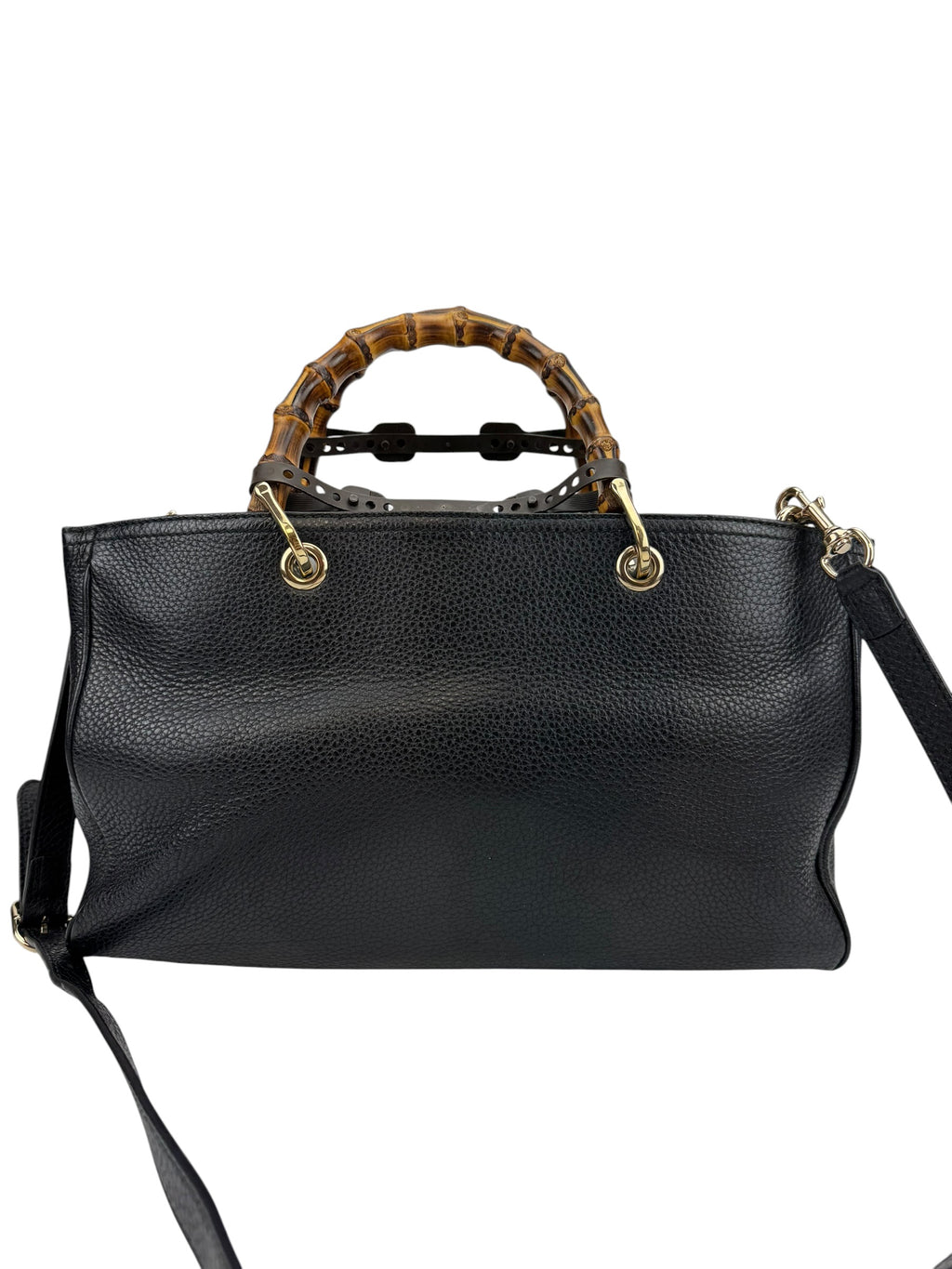 Gucci Black Medium Bamboo Shopper Tote