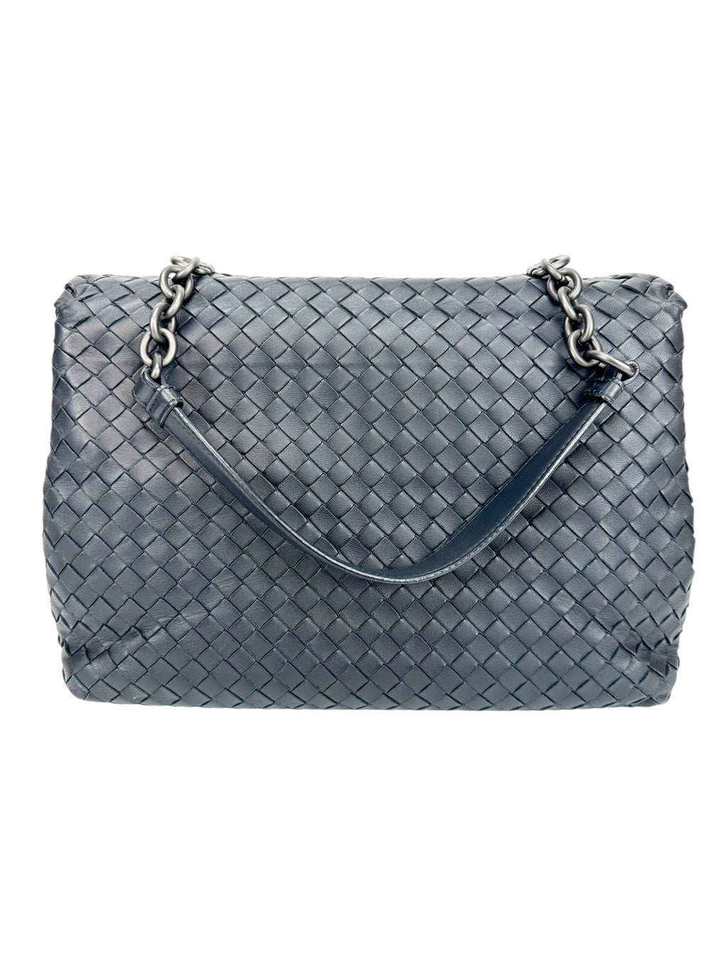 Bottega Veneta Navy Intrecciato Olympia Bag
