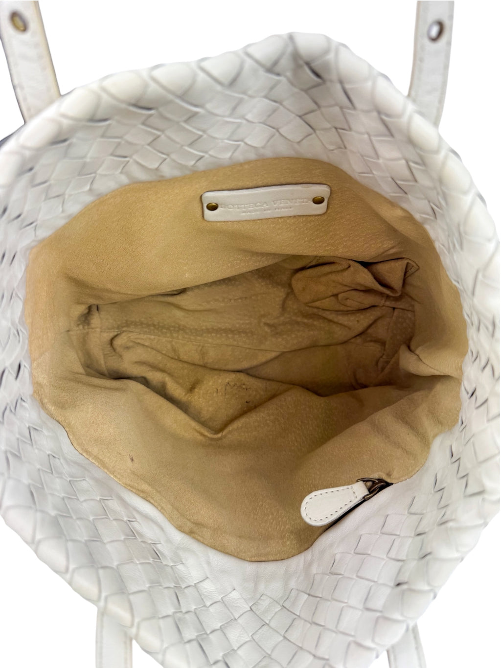Bottega Veneta Ivory Intrecciato Tote Bag