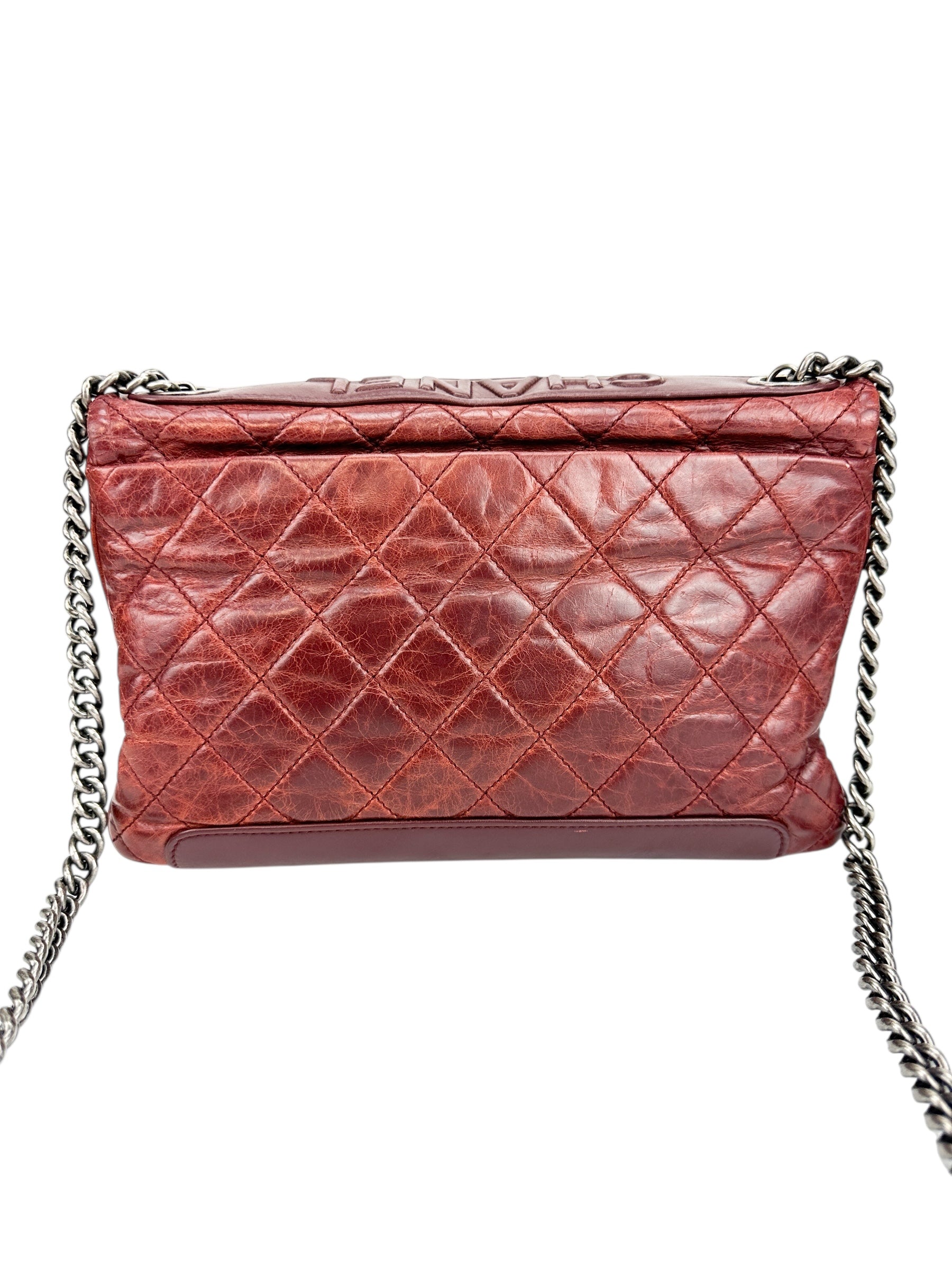 Chanel Bordeaux Calfskin Shoulder Bag