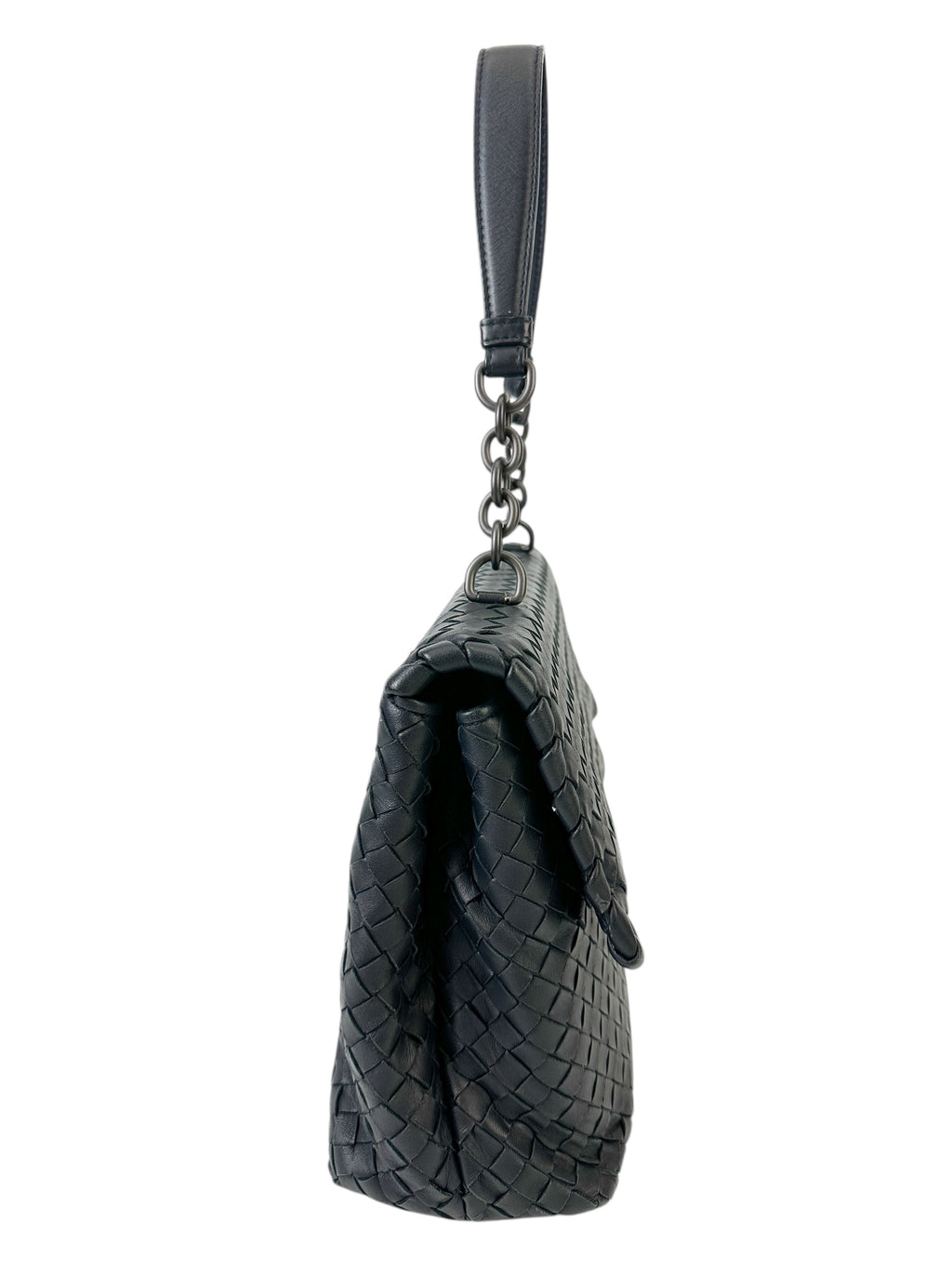 Bottega Veneta Navy Intrecciato Olympia Bag