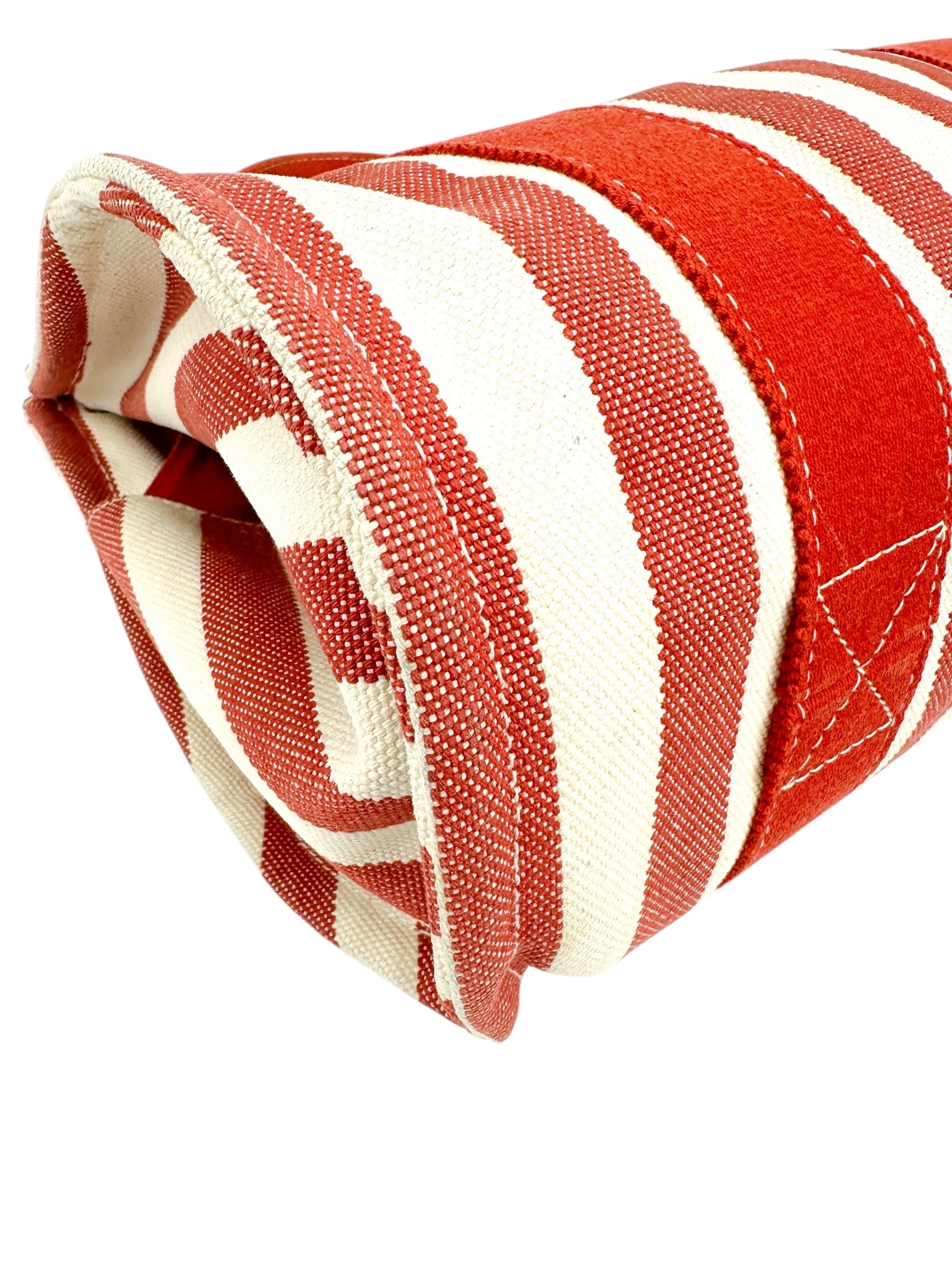 Hermès Red/Cream Stripe Cannes PM Tote