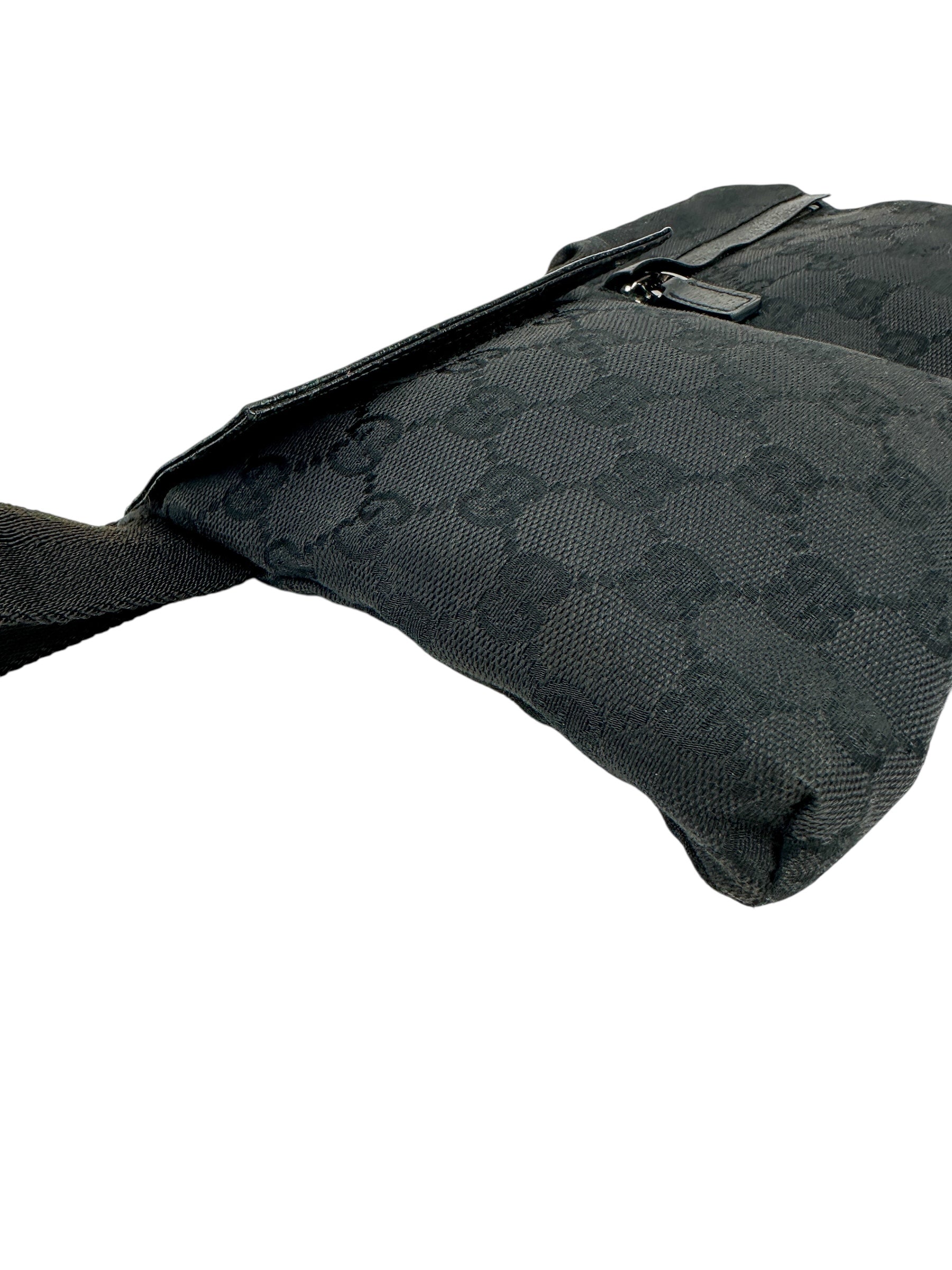 Gucci Black GG Canvas Bum Bag