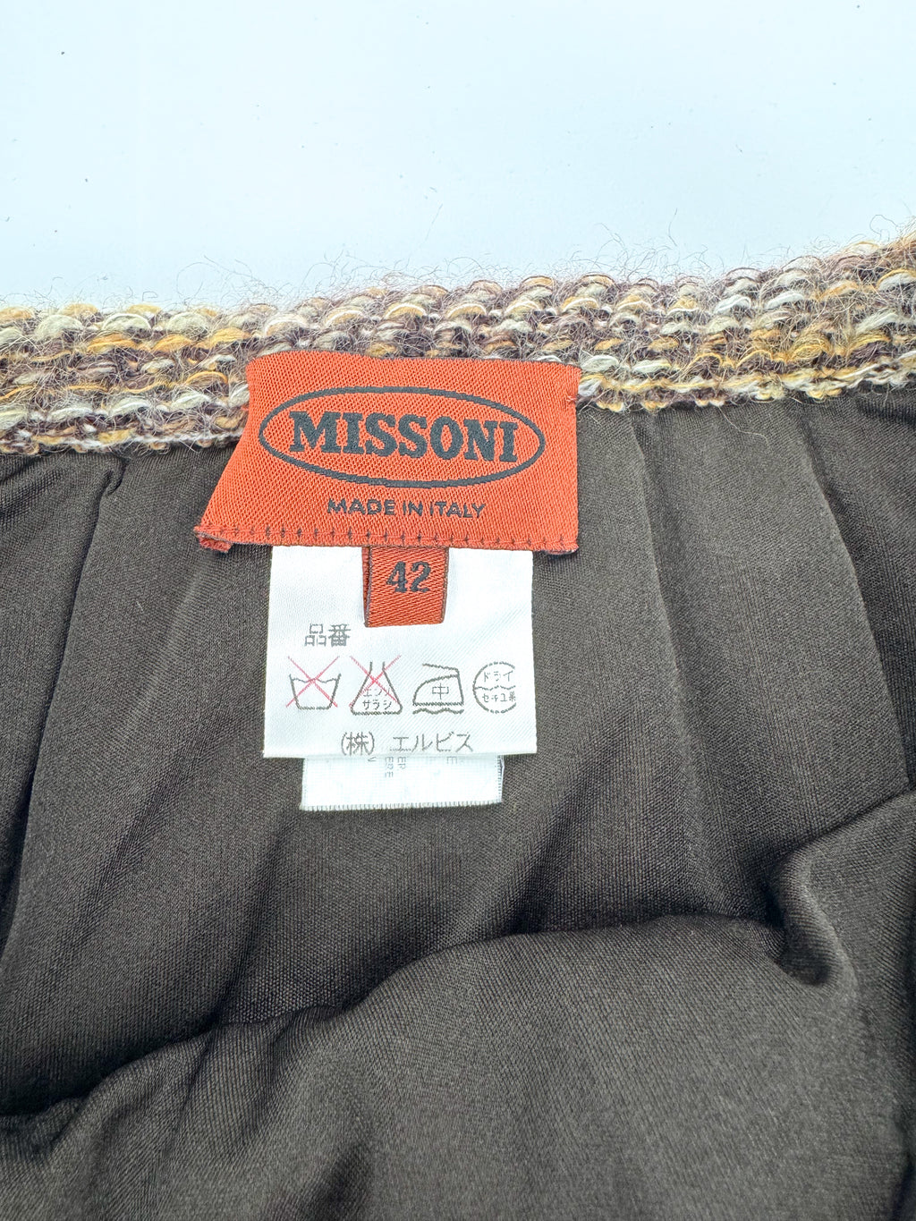 Missoni Brown/Blue Pleated Skirt Size 42