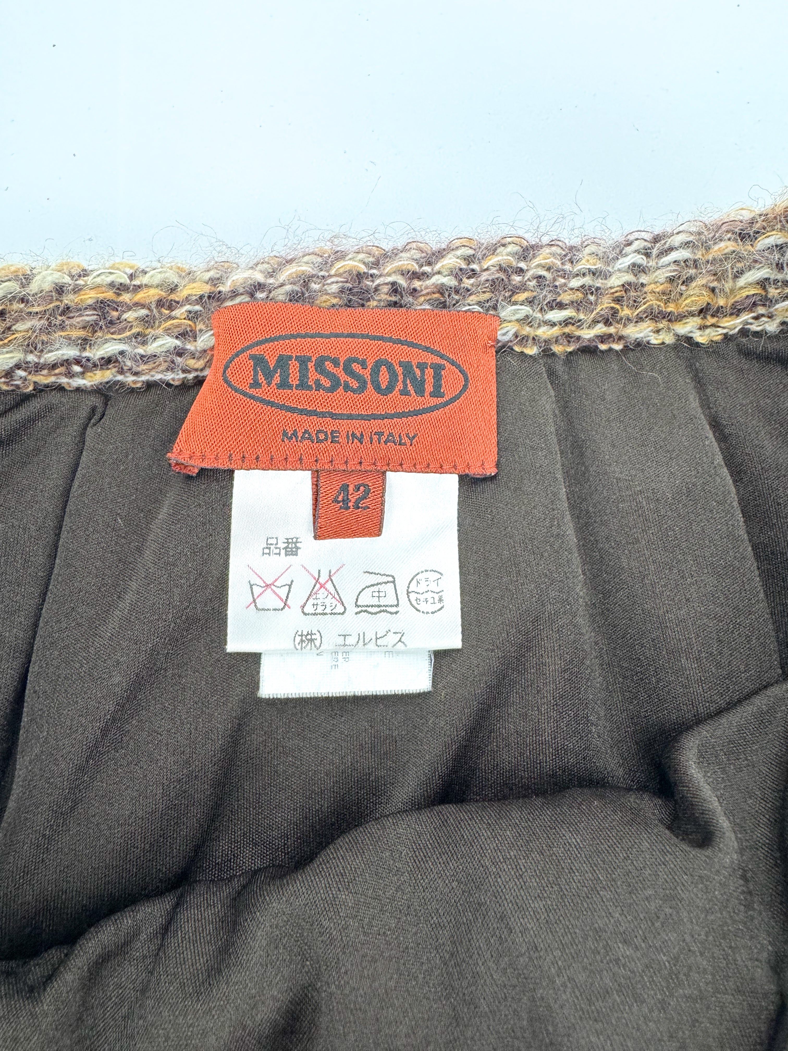 Missoni Brown/Blue Pleated Skirt Size 42