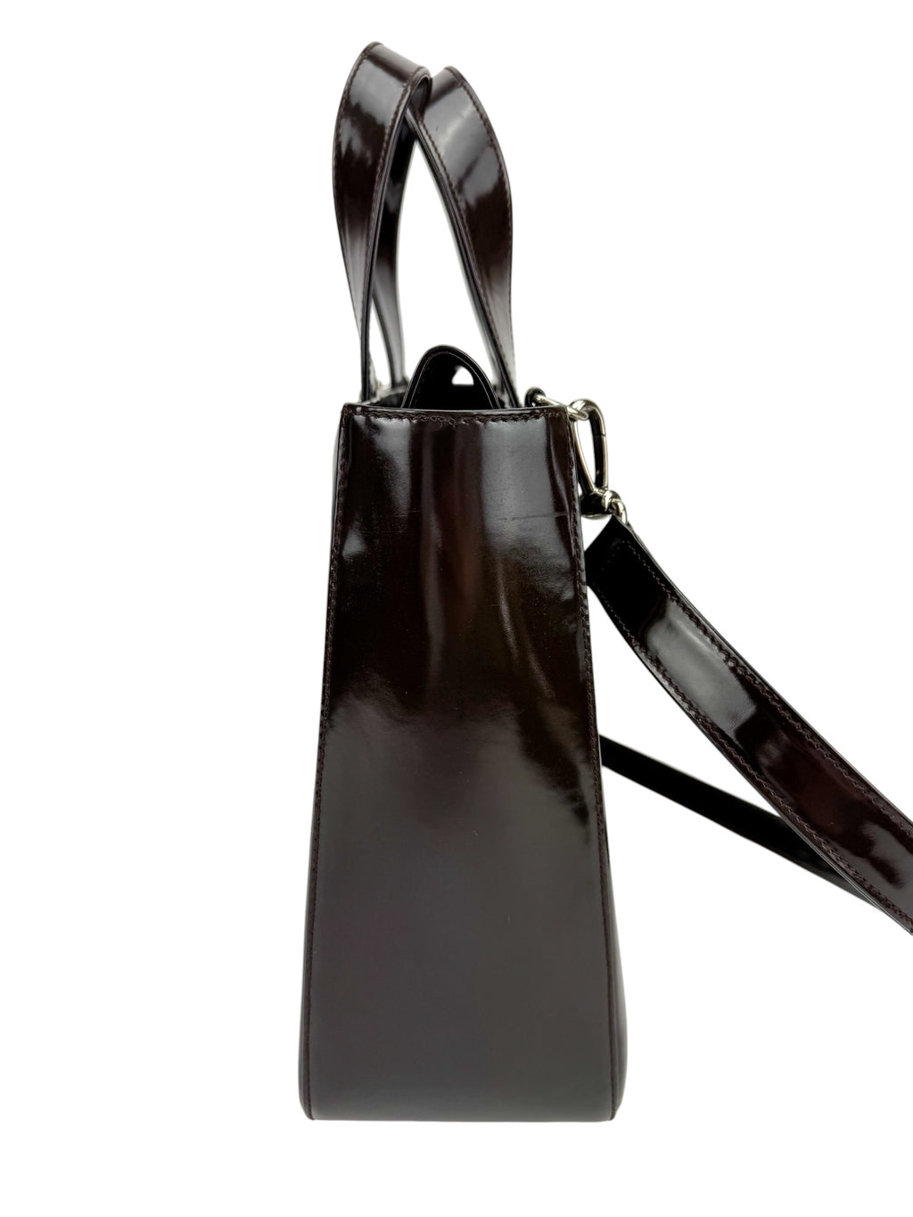 Gucci Brown Patent Interlocking GG Bag