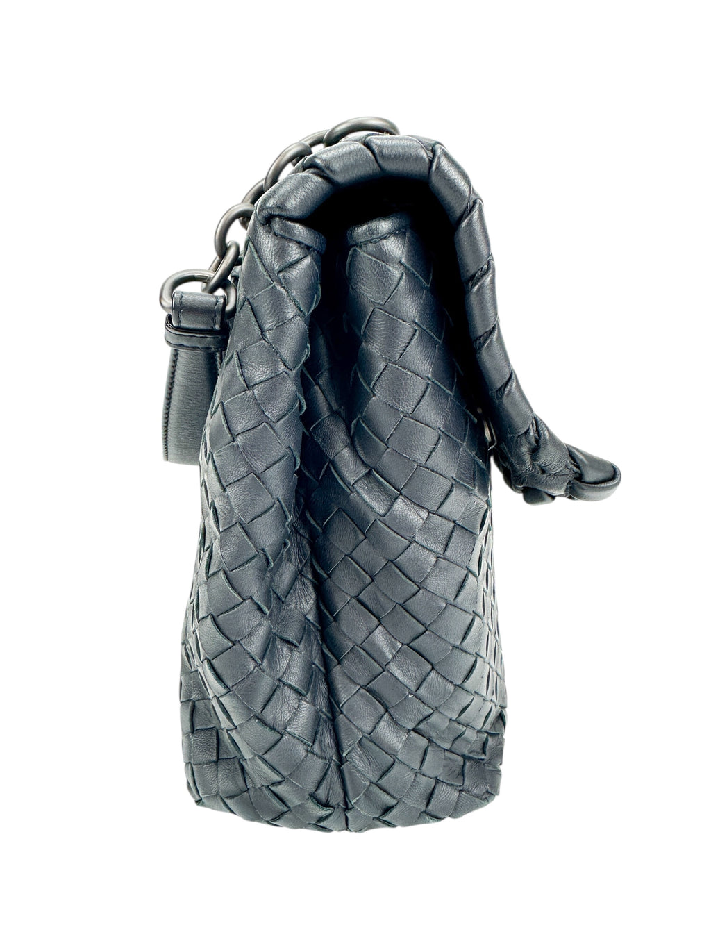 Bottega Veneta Navy Intrecciato Olympia Bag