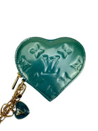 Louis Vuitton Blue Vernis Heart Coin Key Case