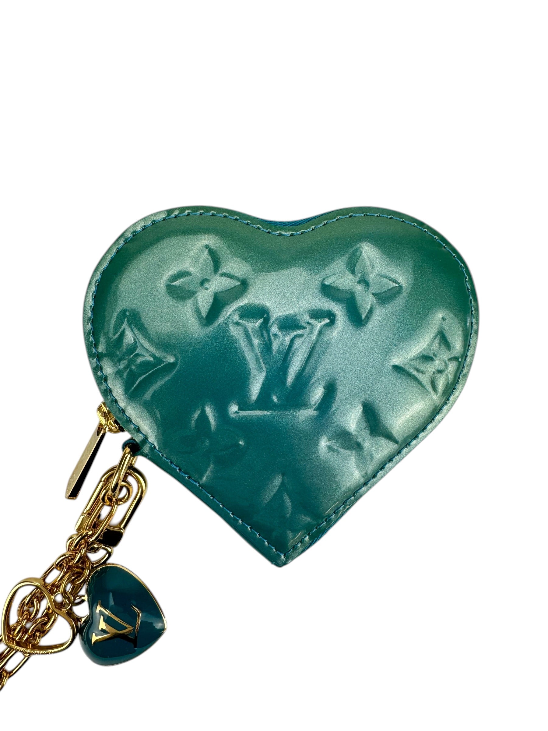 Louis Vuitton Blue Vernis Heart Coin Key Case