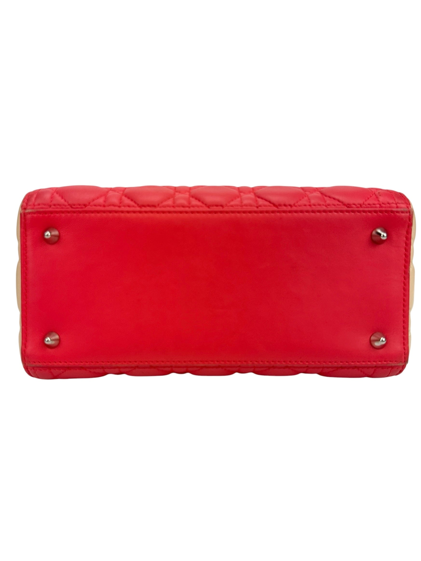 Christian Dior Two Tone Pink Cannage Medium Lady Dior