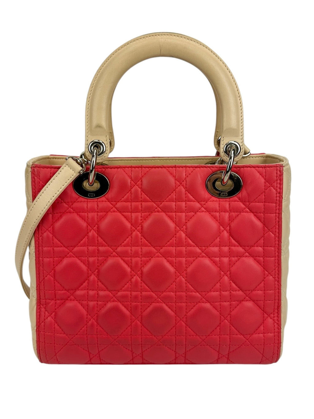 Christian Dior Two Tone Pink Cannage Medium Lady Dior